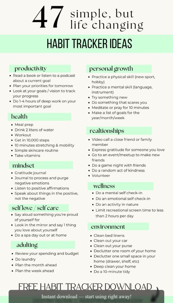 9 Habit Tracking Tips to Build a Fitness Journal or Checklist