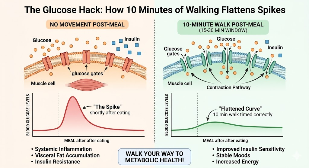 The Glucose Hack: How 10 Minutes of Walking Flattens Spikes