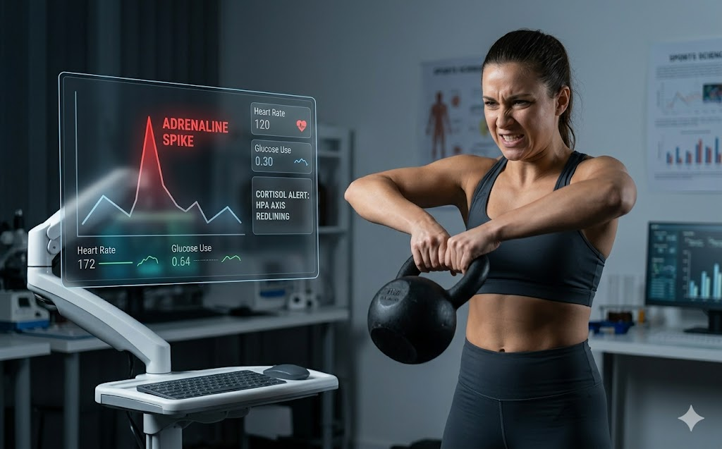 โHPA axis response visualization during high-intensity workout effort.โ